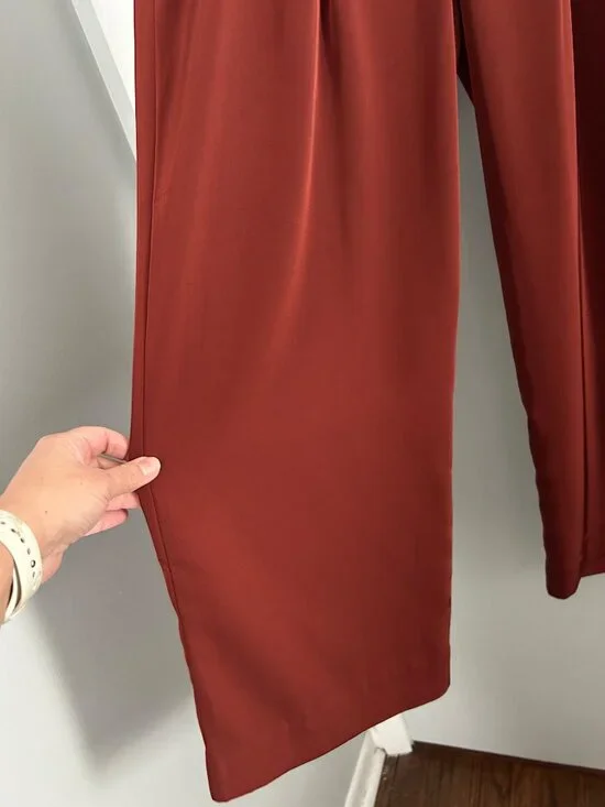 Banana Republic Factory Pleated Wide Leg Pants Women's Size 10 Caramel NWT - Picture 9 of 9